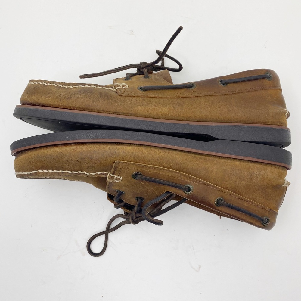 G.H. Bass Hampton Leather Lace Up Boat Shoes Mens 10.5M Brown - Picture 4 of 9